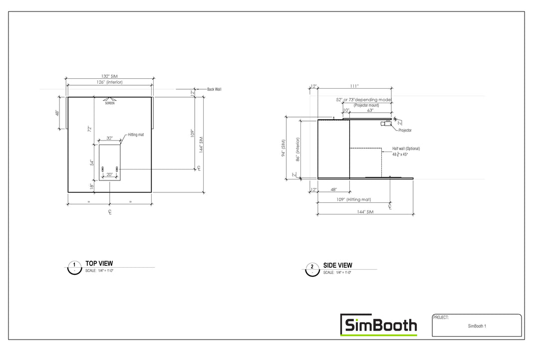 SimBooth 1 Golf Simulator Enclosure