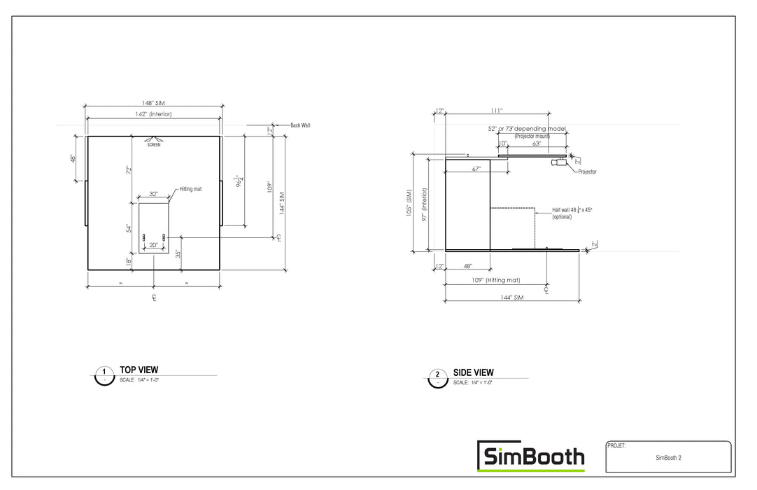 SimBooth 2 Golf Simulator Enclosure